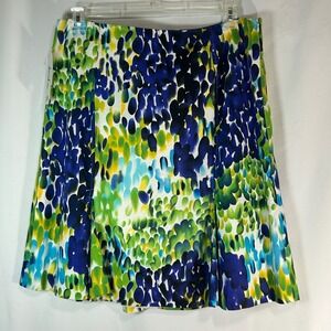 Vintage David N Womens Skirt Size 16 A Line Abstract Print Linen Blend